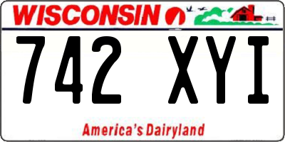 WI license plate 742XYI