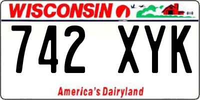 WI license plate 742XYK
