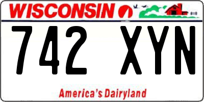 WI license plate 742XYN