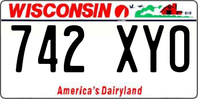 WI license plate 742XYO