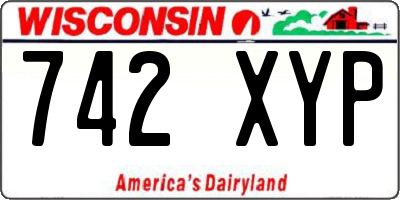 WI license plate 742XYP