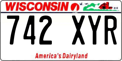 WI license plate 742XYR