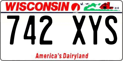 WI license plate 742XYS