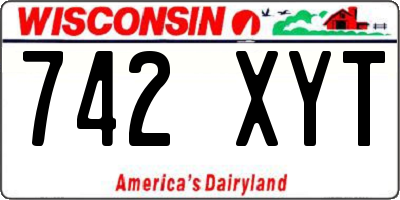 WI license plate 742XYT