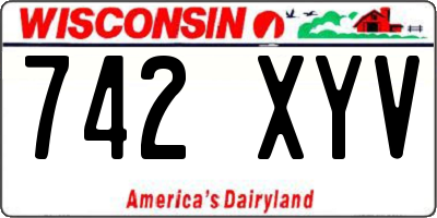 WI license plate 742XYV