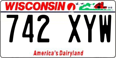 WI license plate 742XYW