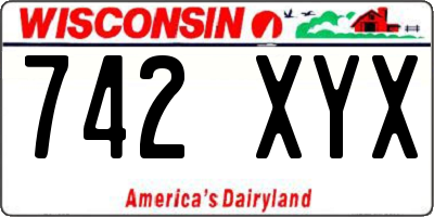 WI license plate 742XYX