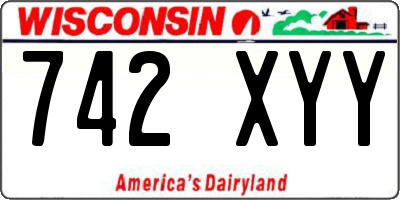 WI license plate 742XYY