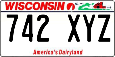 WI license plate 742XYZ