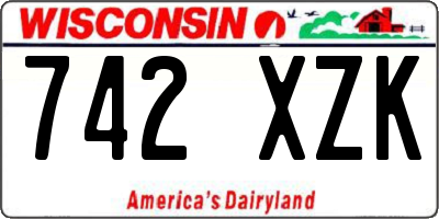WI license plate 742XZK