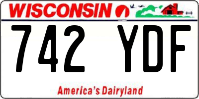 WI license plate 742YDF