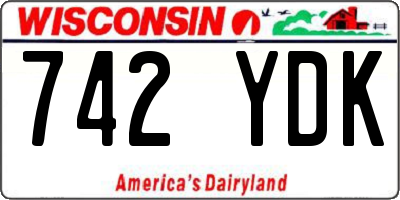 WI license plate 742YDK