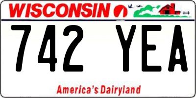 WI license plate 742YEA