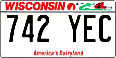WI license plate 742YEC