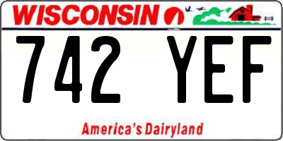 WI license plate 742YEF