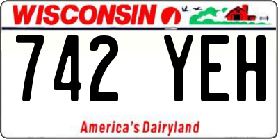 WI license plate 742YEH