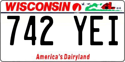 WI license plate 742YEI