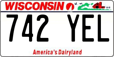 WI license plate 742YEL