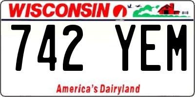 WI license plate 742YEM