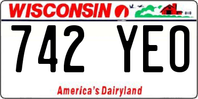 WI license plate 742YEO