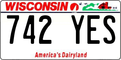 WI license plate 742YES