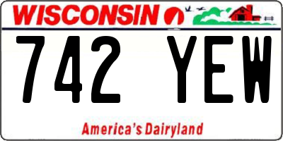 WI license plate 742YEW