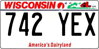 WI license plate 742YEX