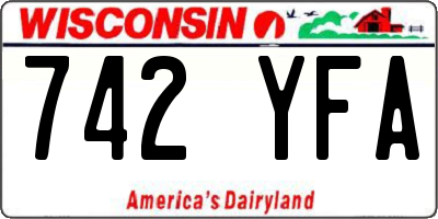 WI license plate 742YFA