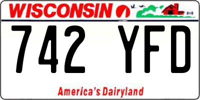 WI license plate 742YFD