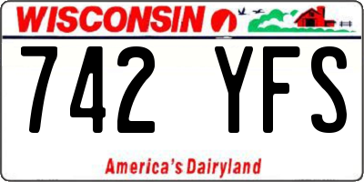 WI license plate 742YFS