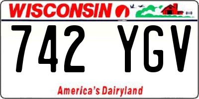 WI license plate 742YGV