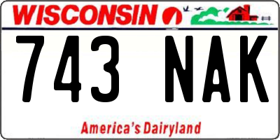 WI license plate 743NAK