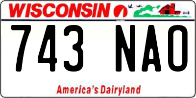 WI license plate 743NAO