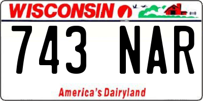 WI license plate 743NAR