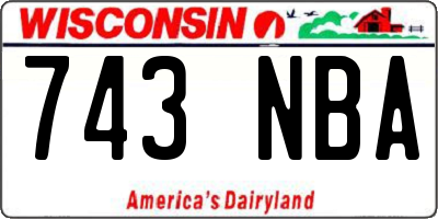 WI license plate 743NBA