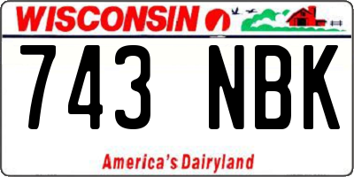 WI license plate 743NBK