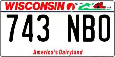 WI license plate 743NBO