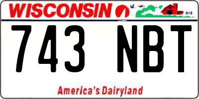 WI license plate 743NBT