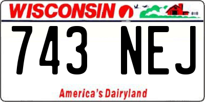 WI license plate 743NEJ