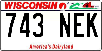 WI license plate 743NEK