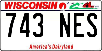 WI license plate 743NES