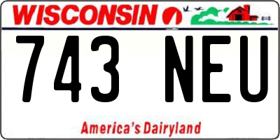 WI license plate 743NEU