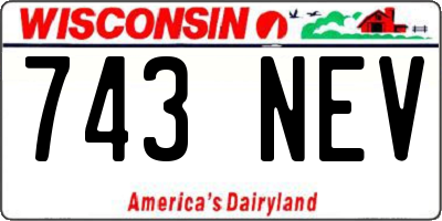 WI license plate 743NEV