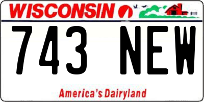 WI license plate 743NEW