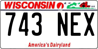 WI license plate 743NEX