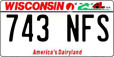 WI license plate 743NFS