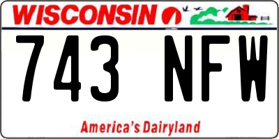 WI license plate 743NFW