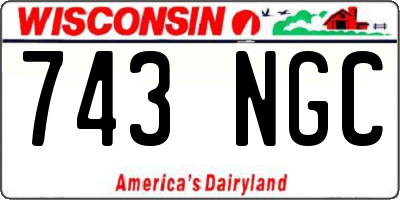 WI license plate 743NGC