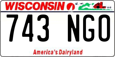 WI license plate 743NGO