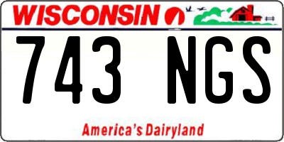 WI license plate 743NGS